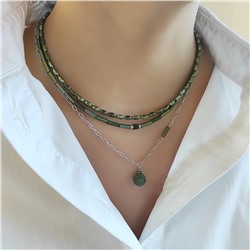 Сет украшений из гематита зелёные травянистые оттенки