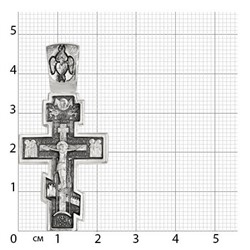 Крест из серебра литье частичное чернение