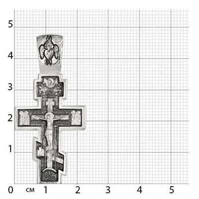 Крест из серебра литье частичное чернение