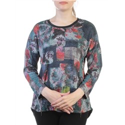 4001 DK. BLUE Кофта женская (60% хлопок, 20% вискоза, 10% полиамид, 10% эластан)