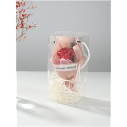 Букет из мыльных лепестков для ванны «Роза подарочная в коробке», красный, 8.6×8.6×18.5 см