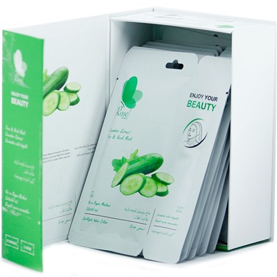 Маска + крем для лица Rosel Cosmetics Face & Neck Mask Cucumber Extract 36 + 6 g