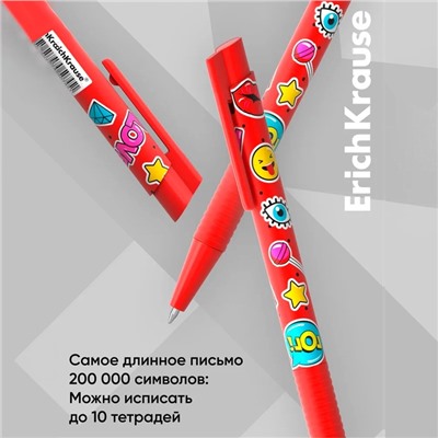 Ручка шариковая автоматическая ErichKrause ColorTouch Sweet love, узел 0.7 мм, чернила синие, резиновый держатель, тонкое письмо, покрытие Soft Touch