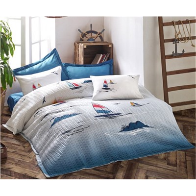 1 сп. 4-х Сезонный КПБ со Стеганным Пододеяльником Ranforce Complete Set MARITIME cotton box