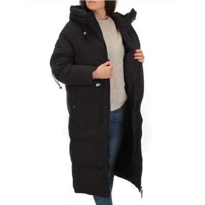 H303 BLACK Пальто зимнее женское (200 гр. холлофайбер)