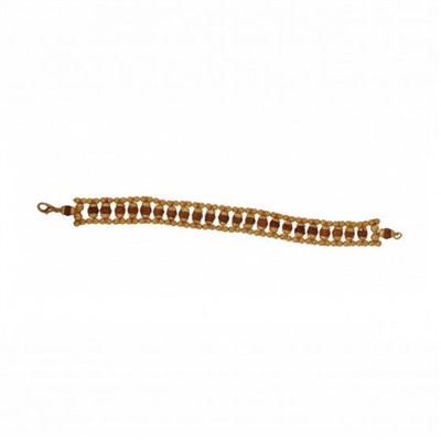 Позолоченный браслет с Рудракшей (5 мукхи), Rudraksha Bracelet Golden, произв. Kalyan Puja