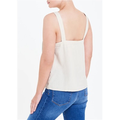 Linen Button Front Cami Top