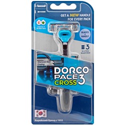 Dorco Pace 3 одноразовый станок (1шт), 3 лезвия, плавающая головка, увл. полоса 24шт на карте