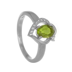 Кольцо 'Никс' с хризолитом и фианитами ТФКН.796ХЛ1.80