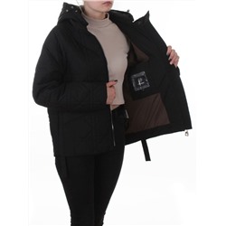 8061 BLACK Куртка стеганная демисезонная женская (100 гр. холлофайбер)
