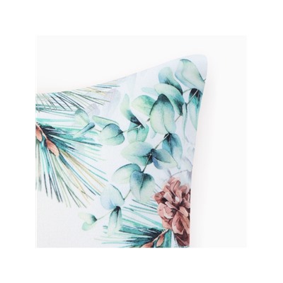 Наволочка декоративная новогодняя «Этель. Merry Christmas», с шишками, 40×40 см, велюр