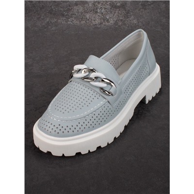 03-PDD153-2 GRAY/BLUE Полуботинки женские (натуральная кожа)