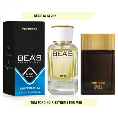 Beas M232 Tom Ford Noir Extreme for men edp 50 ml, Парфюм мужской Beas M232 создан по мотивам аромата Tom Ford Noir Extreme