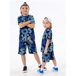 Детская пижама с шортами "Сорванец" / Диско синий