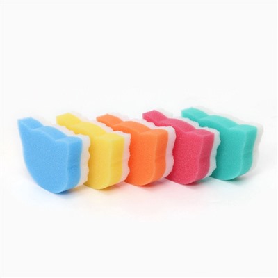 Губка для тела банная «Кот» 13,5×10×4 см, МИКС