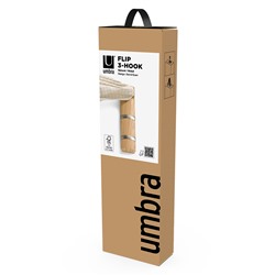 Вешалка настенная Flip, 3 крючка, натуральное дерево