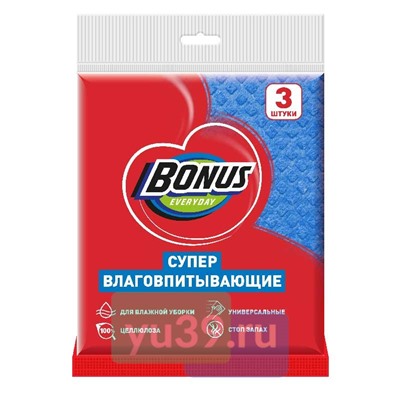 Салфетка супервпитывающая BONUS, 1/3шт.