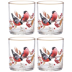 НАБОР СТАКАНОВ ИЗ 4-Х ШТ. "СНЕГИРИ" 320 МЛ