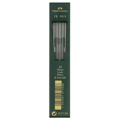 Грифели для цанговых карандашей Faber-Castell "TK 9071", 10шт., 2,0мм, HB