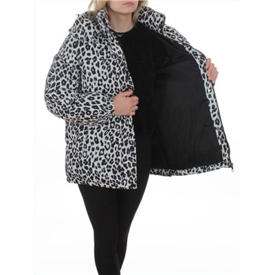 SJ 2251 WHITE/LEOPARD Куртка зимняя женская (200 гр. холлофайбер)