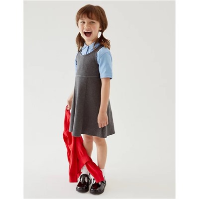 2pk Girls' Cotton School Pinafores (2-12 Yrs)
