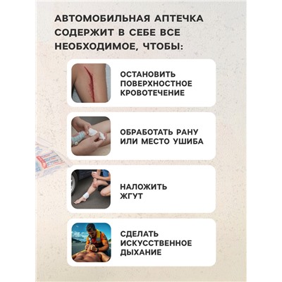 Автомобильная аптечка первой помощи «ФЭСТ», дорожная, перечень №2, красная