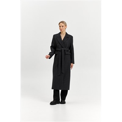 Пальто женское демисезонное 26326 (серый/диагональ)