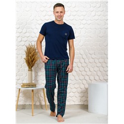 М43 Брюки клетка зелёный Свт