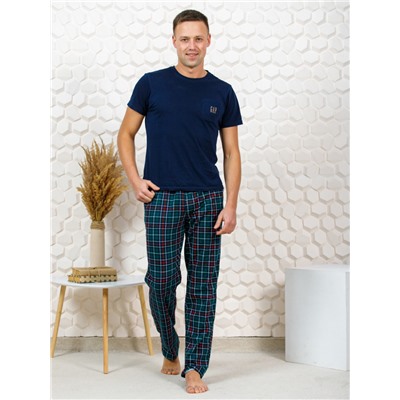 М43 Брюки клетка зелёный Свт