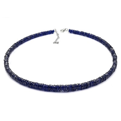 Бусы из натуральной Шпинели синей огранка, 48см, 53г.