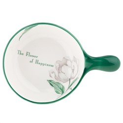 "Зе Флауэр оф Хепинис (The Flower of Happiness)" Салатник фарфоровый 620мл, 22х15х5,6см, с ручкой, с деколью, отводка (Китай)
