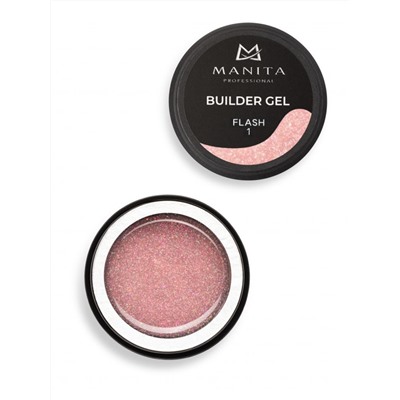 Manita Professional Гель моделирующий для ногтей с хлопьями юки / Builder Gel Flash №01, 15 мл