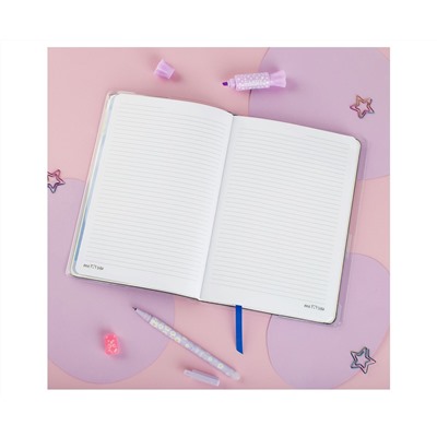 Записная книжка А5 80л., ЛАЙТ, кожзам, MESHU "Cutestar", съемная пластиковая обложка с дизайном, пантон, белила, блок в линию
