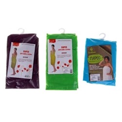 579019 Парео для бани жен вафля однотонная с резинкой пояс: Р65-135см/дл-70см