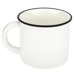 Кружка фарфоровая "Черно-белое кино" "Fly" 400мл, д9,8см h8,7см, матовая глазурь, с деколью, отводка, цвет - белый, д/горла 9,4см, д/основания 7см, в подарочной коробке (Китай)