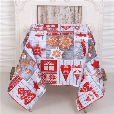 Скатерть новогодняя рогожка DomoVita Чудеса 110×150 см, рогожка 170 г/м, хл100%