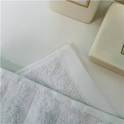 Полотенце махровое 50*90см "FLUFFY" цвет белоснежный 01-001, плотность 500гр/м2