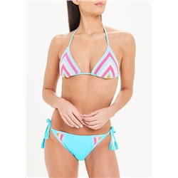 Woven Stripe Tie Side Bikini Bottoms
