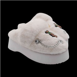 Тапочки меховые ZH011-2 белые