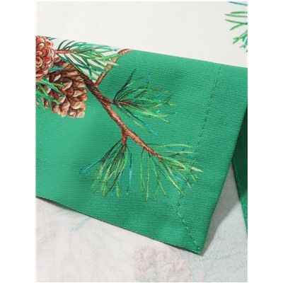 Дорожка на стол Этель «Новогодний лес» 40×147 ±3 см, 100% хлопок, саржа 190 г/м², белая/зелёная