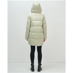 Куртка зимняя женская с капюшоном модная салатового цвета 3193Sl