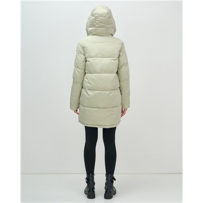 Куртка зимняя женская с капюшоном модная салатового цвета 3193Sl