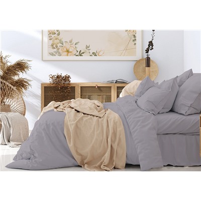 Пододеяльник из поплина Грей