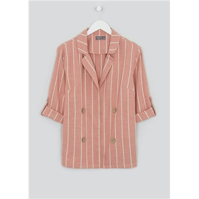 Papaya Petite Stripe Co-Ord Blazer