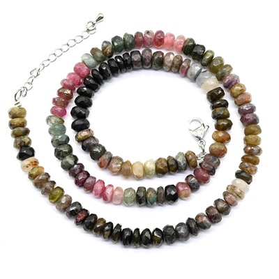 Бусы из Турмалина рондель граненый 7*4мм, 48см, 38г