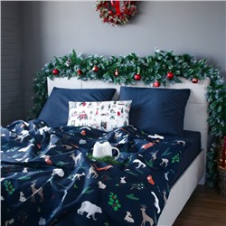 Постельное белье новогоднее "Этель" 1.5 сп Winter animals 143*215 см, 150*214 см, 70*70 см - 2 штуки
