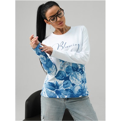 Лонгслив "Блуминг" белый