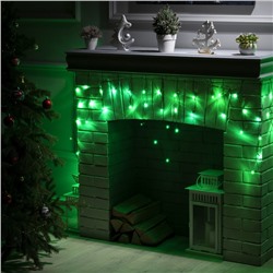 Гирлянда «Бахрома» 3 × 0.5 м, IP20, тёмная нить, 80 LED, свечение зелёное, 8 режимов, 220 В