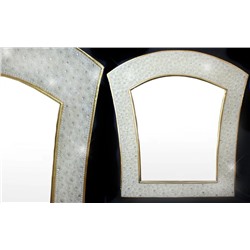 399-013 Зеркало ширина 76 см, высота 92см ЖЕМЧУГ В СТРАЗАХ  (х1) МДФ