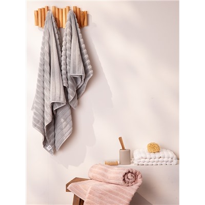 Полотенце для рук Waves цвета пыльной розы из коллекции Essential, 50х90 см